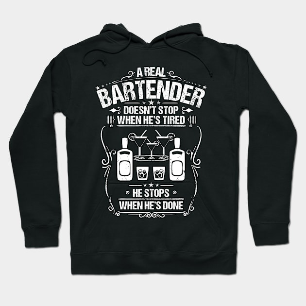 Bartender Barkeeper Barman Gift Present Barmaid Hoodie by Krautshirts